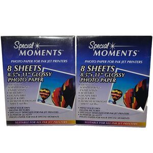 Special Moments Photo Paper for Ink Jet Printers 14 Sheets 8.5x11 GlossyAcidFree